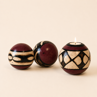 Coloured Burnt Patterned Monkey Balls & T-lite
