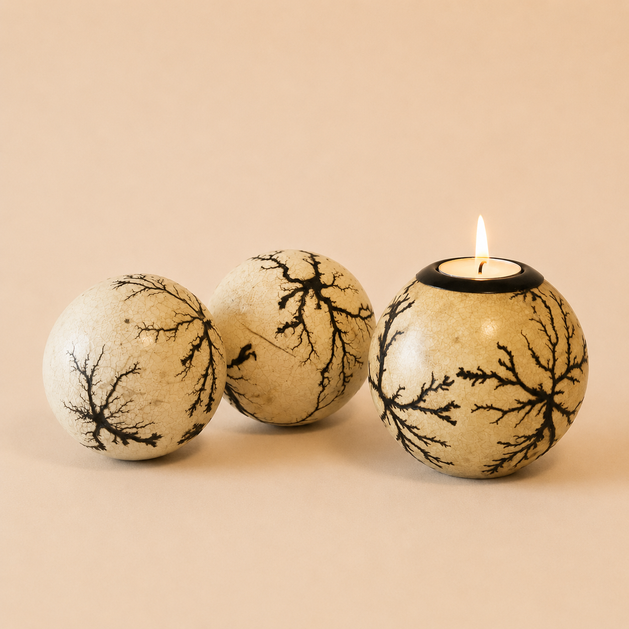 Lightening MonkeyBalls & Tlite in Brown on a beige background