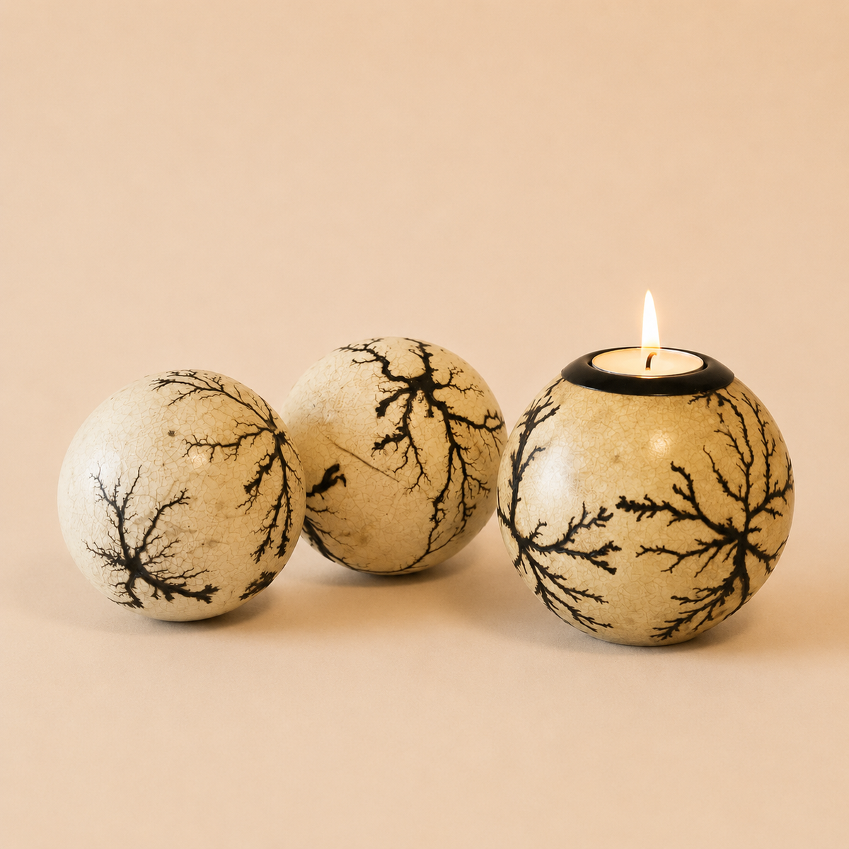 Lightening MonkeyBalls & Tlite in Brown on a beige background