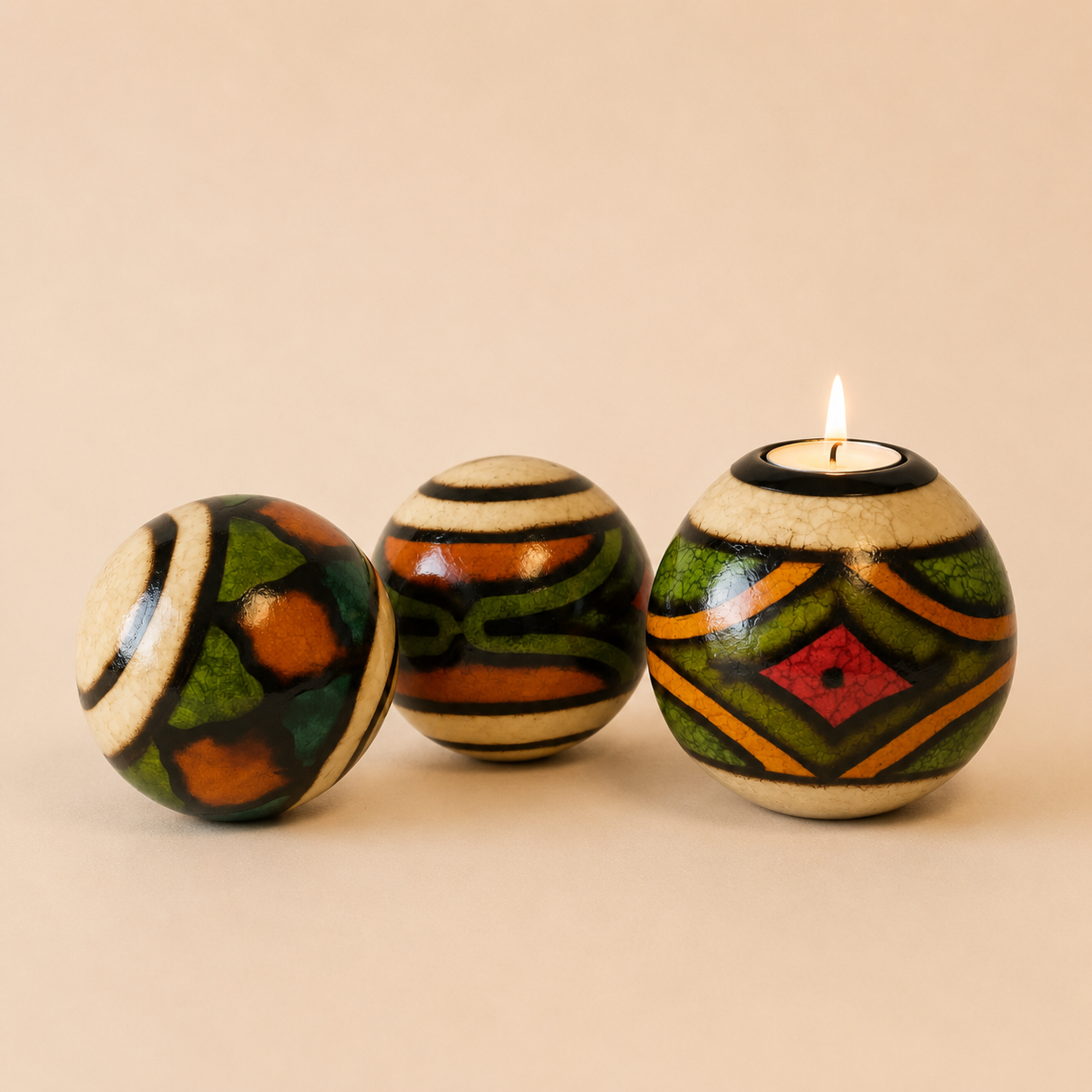 Ndebele Burnt Monkey Balls & T-lite