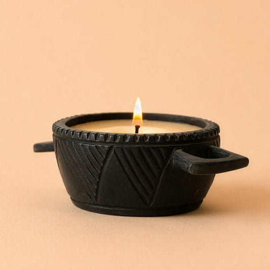 Coloured African Pot - Brown
